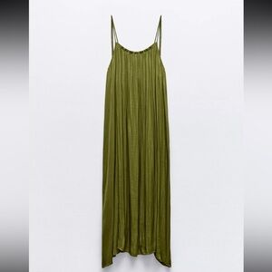 Zara Beaded Satin Effect Maxi Dress